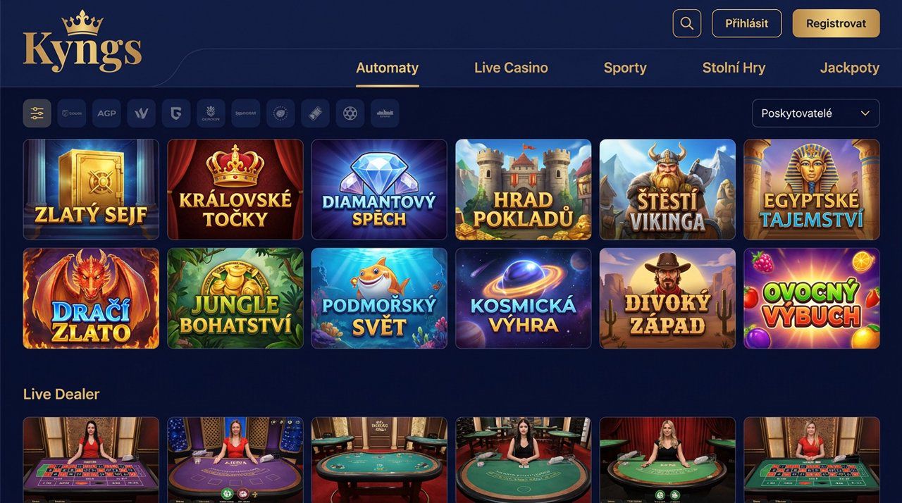 Náhled webu online casina Kyngs